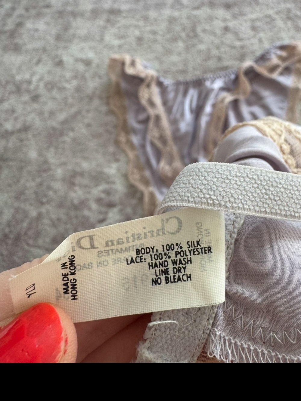 Christian Dior Vintage Women’s 34 Med. Purple Bra Bottom Silk Lace Lingerie Set - Picture 6 of 10